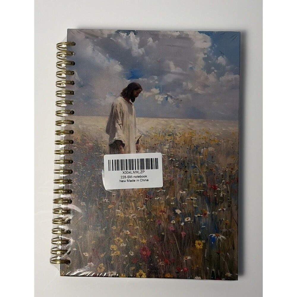 Christian Notebook – Jesus white-Jesus Walking in Peaceful Meadow